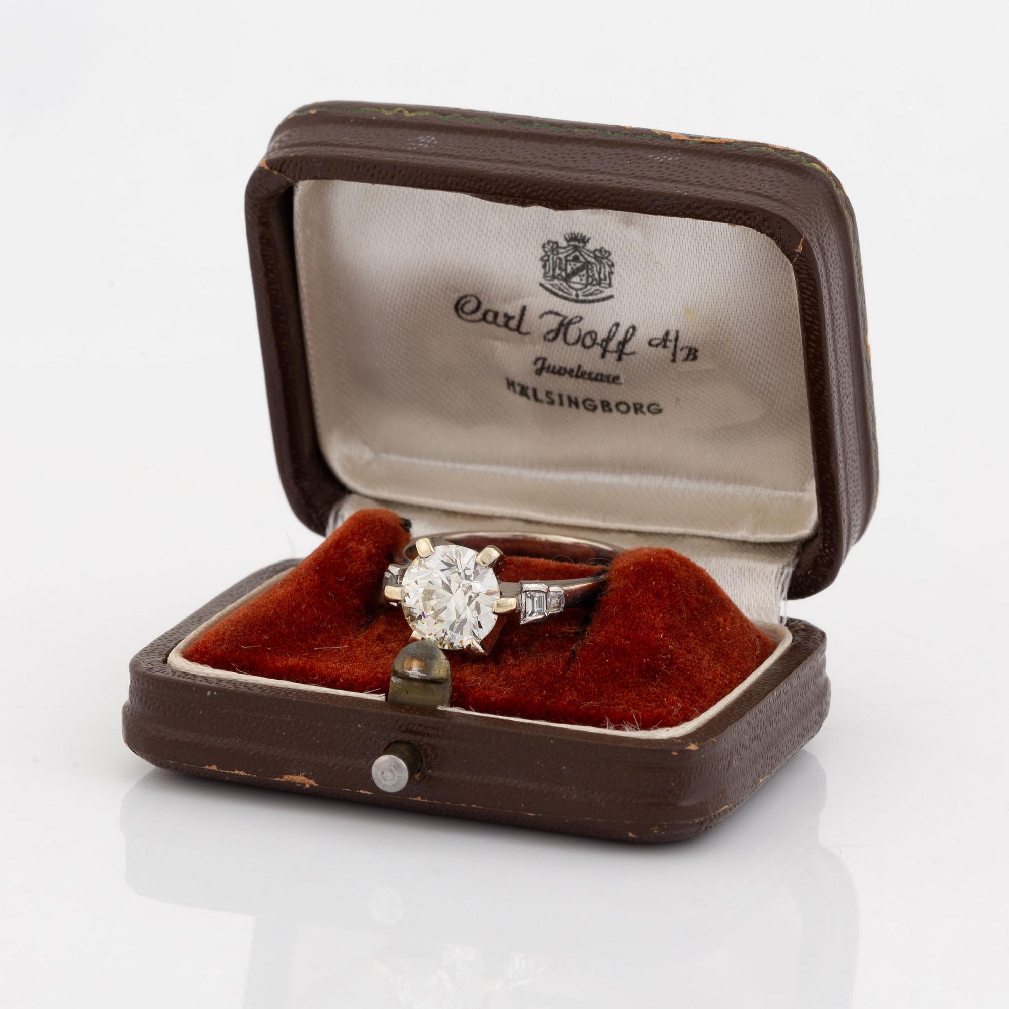 2.12 ct brilliant cut diamond ring.