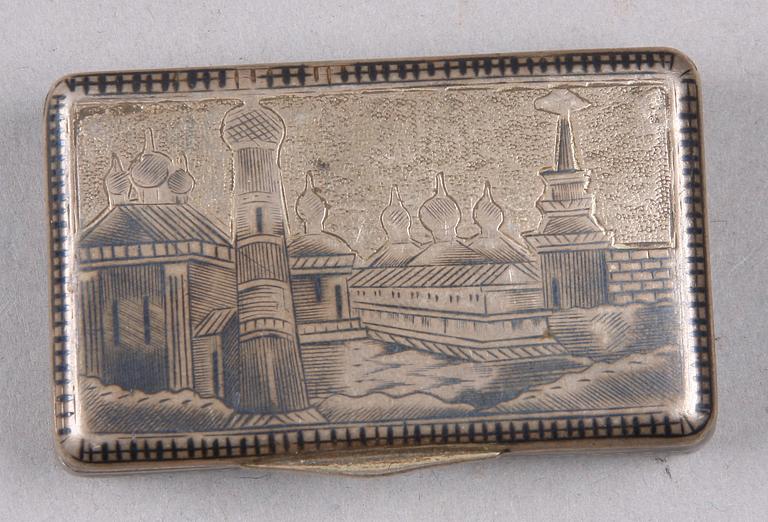 SNUSDOSA, silver, Ryssland, otydl årtal 183?.