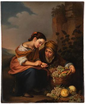465. Bartolomé Esteban Murillo, efter, "Den lilla fruktförsäljaren", Berlin, KPM.