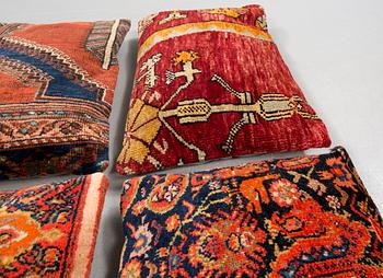 KUDDAR, 6 st, modern tillverkning av äldre mattor.