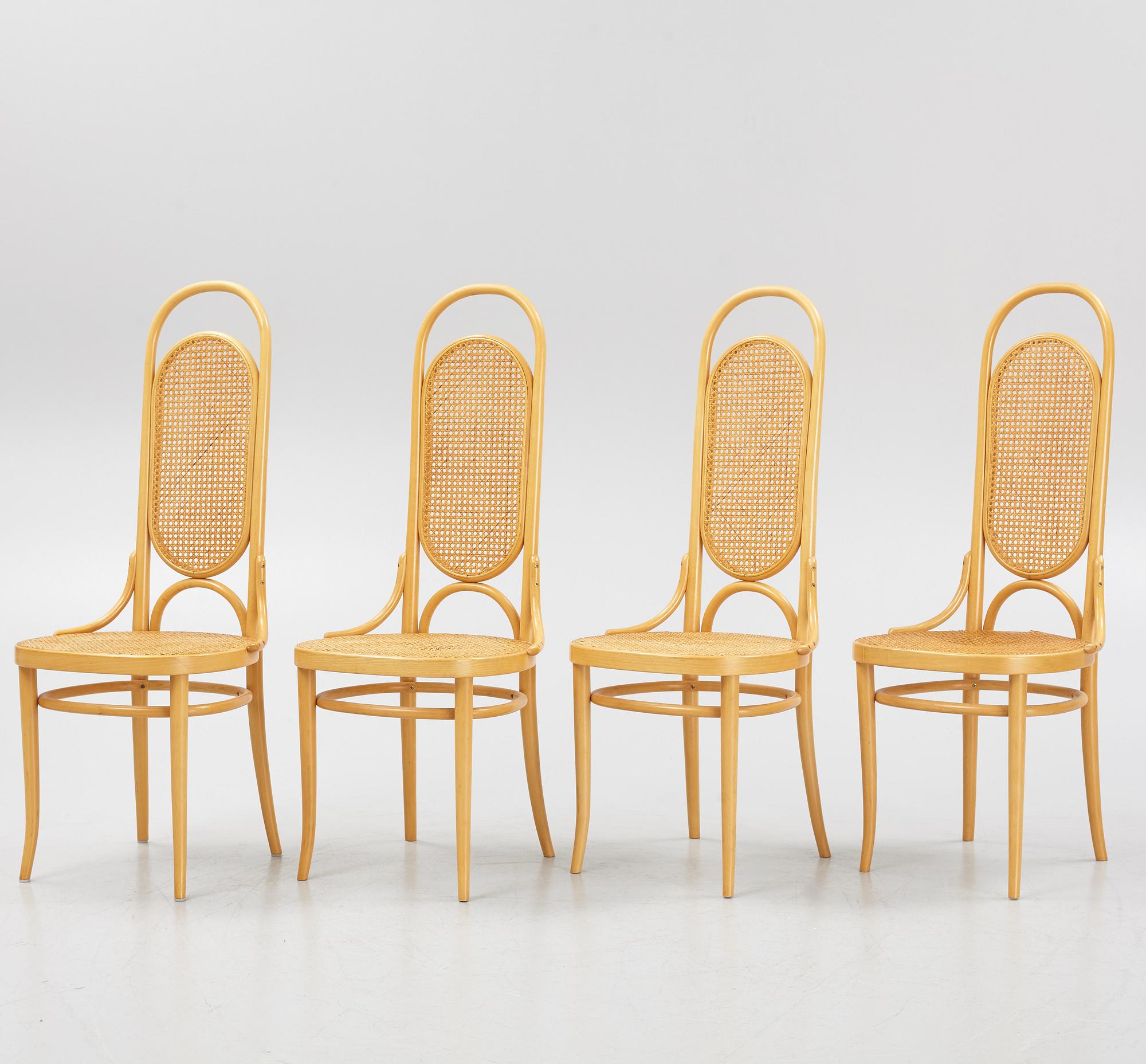 Thonet, 4 st stolar, samtida tillverkning.