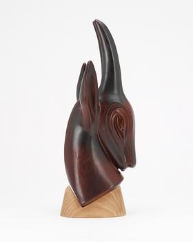 A Gunnar Nylund stoneware figure of a gazelle's head, Rörstrand.