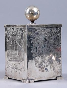 TOBAKSBURK, silver, C. G Hallberg, 1936. 628 gram.