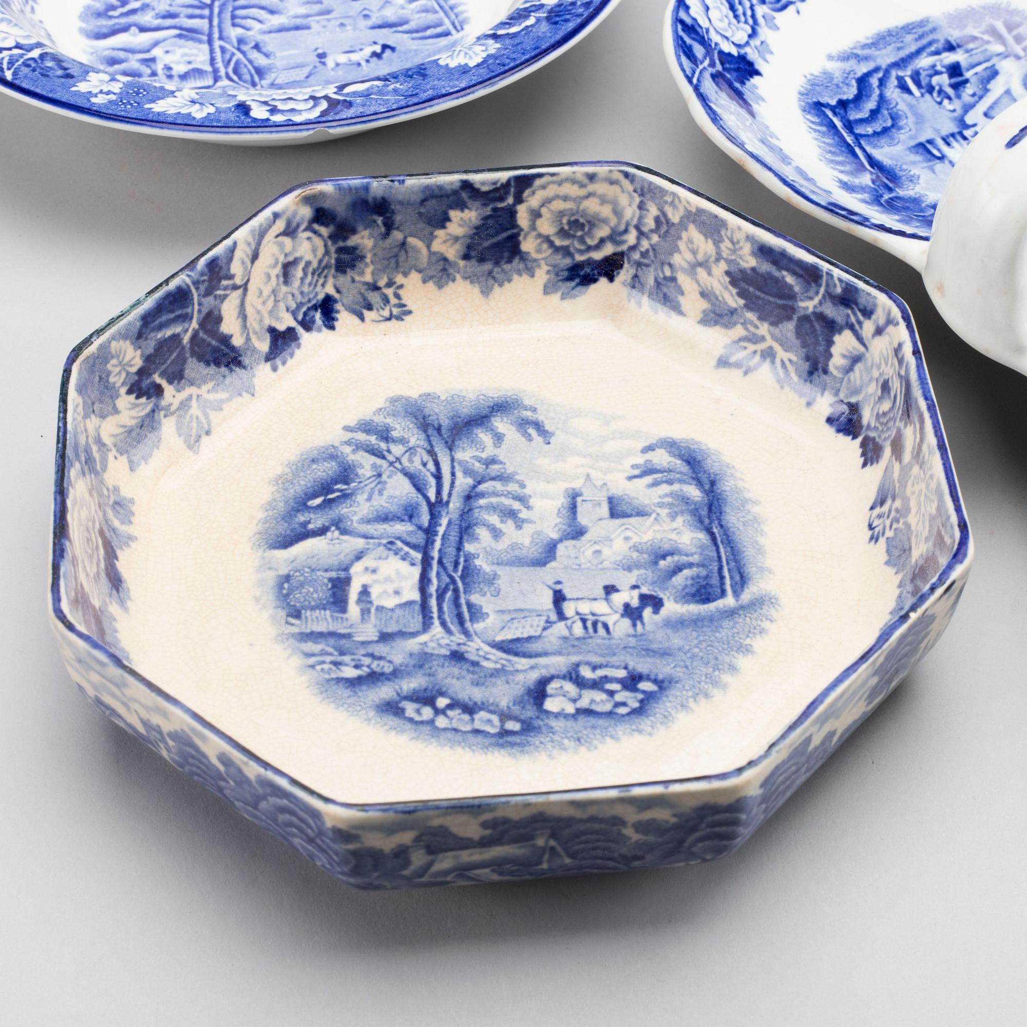 SERVISDELAR, 43 delar, WOOD WARE "Enoch Woods English Scenery".