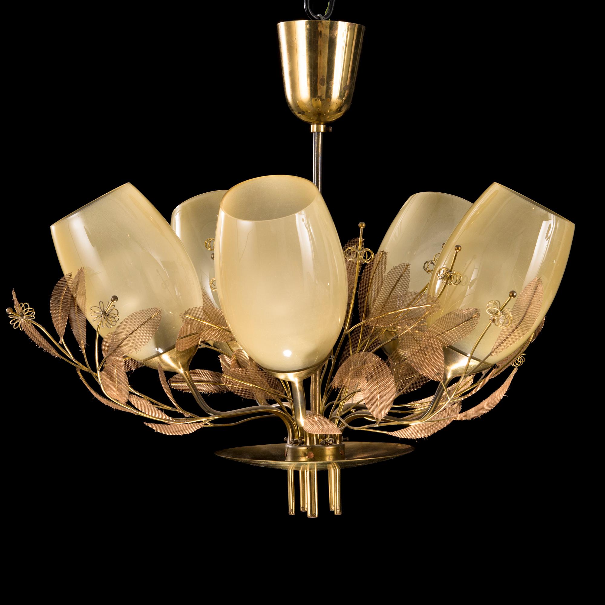 A mid-20th century 9029/5' chandelier  for Taito Oy, Finland.