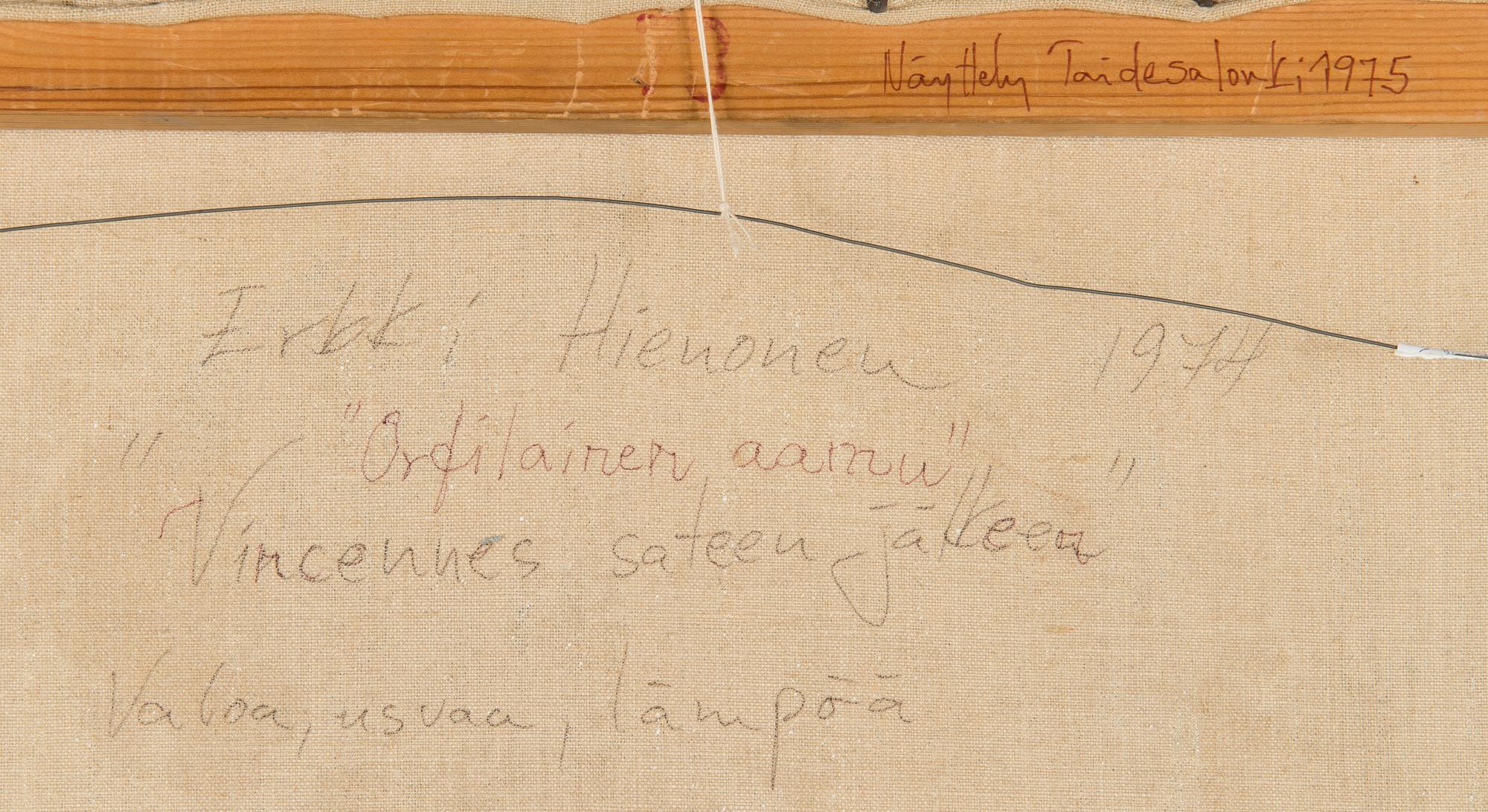 Erkki Hienonen, olja på duk, signerad och daterad -74.