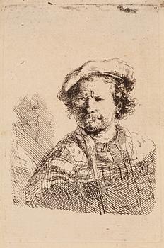 936. Rembrandt Harmensz van Rijn, "Rembrandt in a flat cap and embroidered dress".