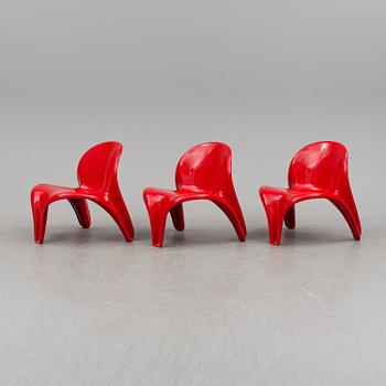 AAGE EGERIIS, a sofa table and three lounge chairs, France & son, Denmark.