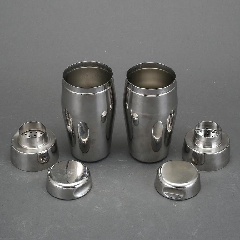 SHAKER, ett par, vitmetall, Alessi, 1900-talets andra hälft.