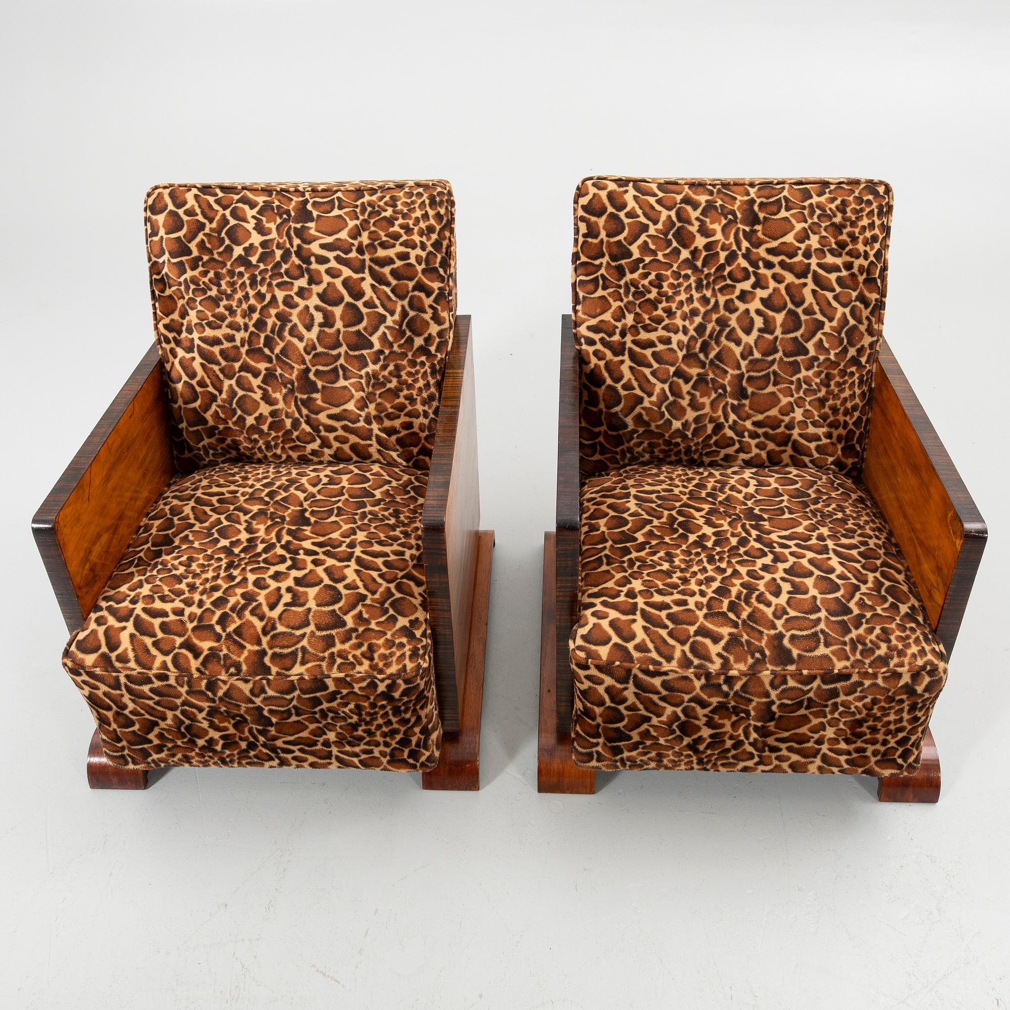 Armchairs, a pair, Art Deco style, 20th century.