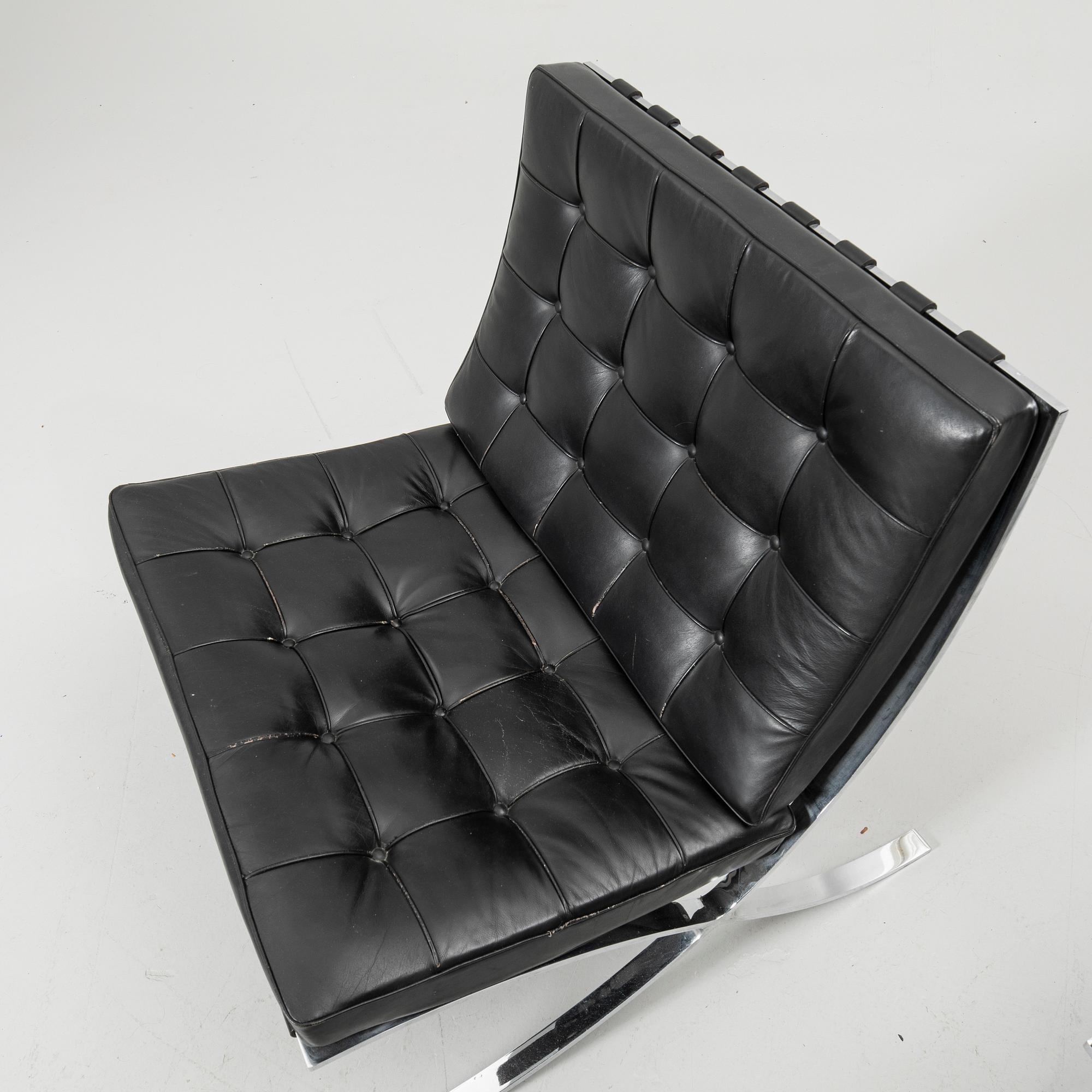 Ludwig Mies van der Rohe, Fåtöljer, ett par, "Barcelona", Knoll.