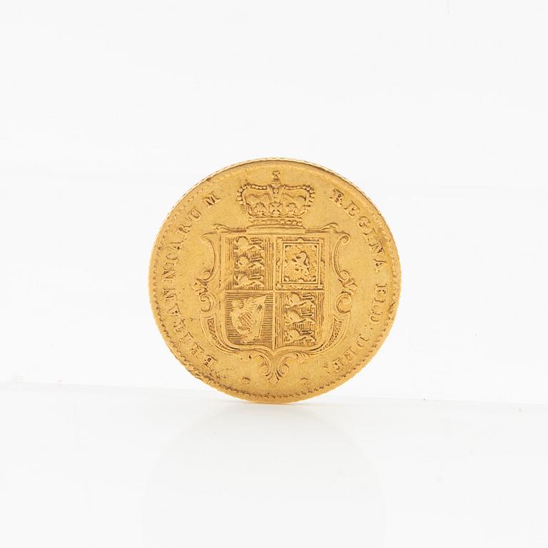 Gold coin 1/2 sovereign 1841 Great Britain Victoria.