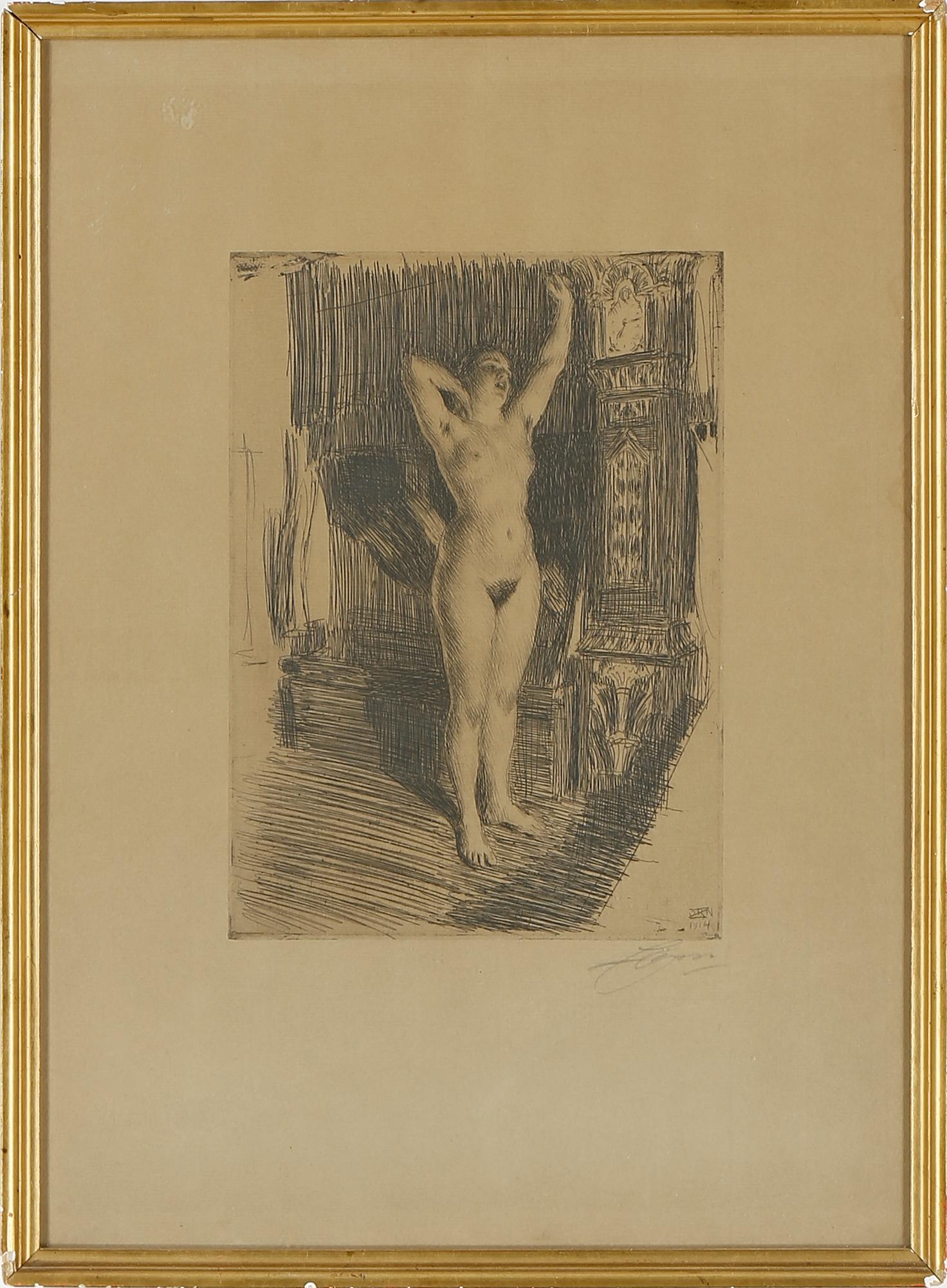 ANDERS ZORN, etsning, plåtsignerad o dat 1914, samt signerad i blyerts.