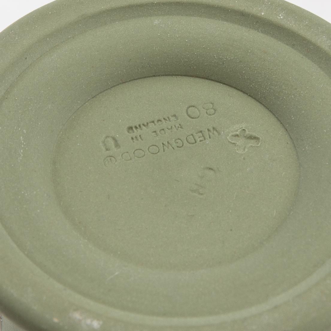 A collection of boxes, plates, and a vase 9 dlr mostly Wedgwood England 20th century jasperware.