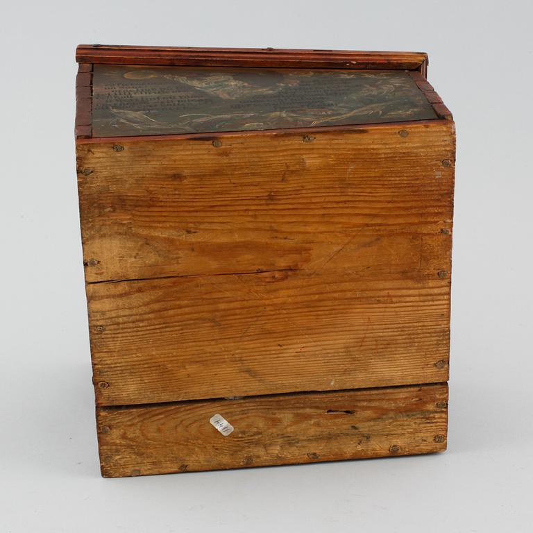 Wooden box, 19th century.