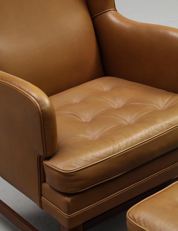 FÅTÖLJ med FOTPALL, Danmark, 1900-talets andra hälft.