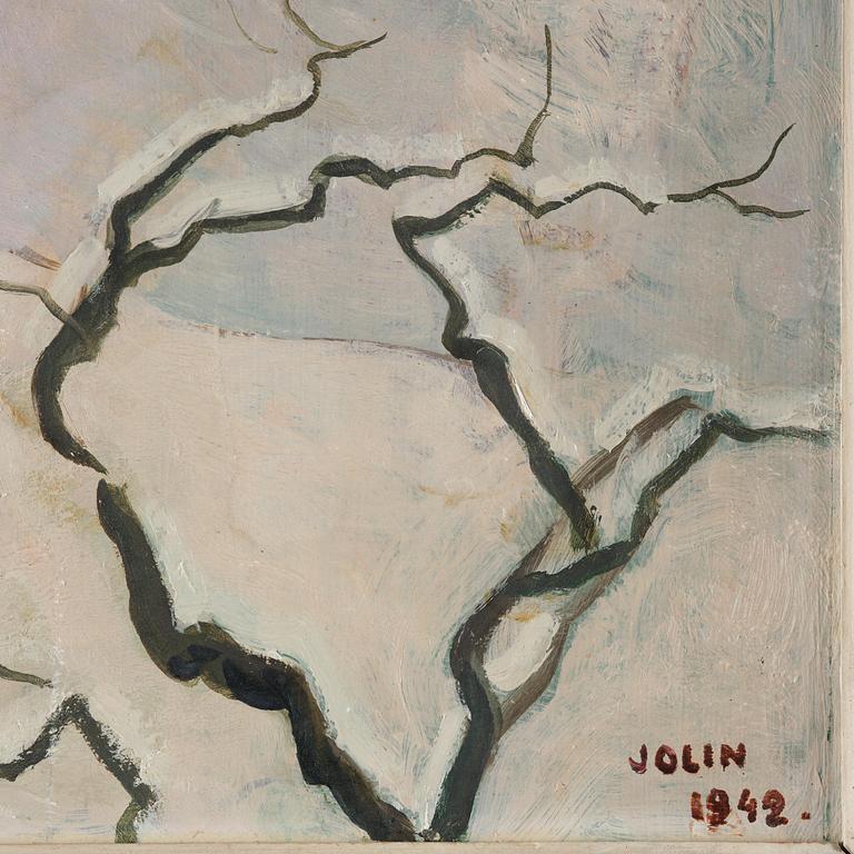 Einar Jolin, Winter Tree with Bullfinch.