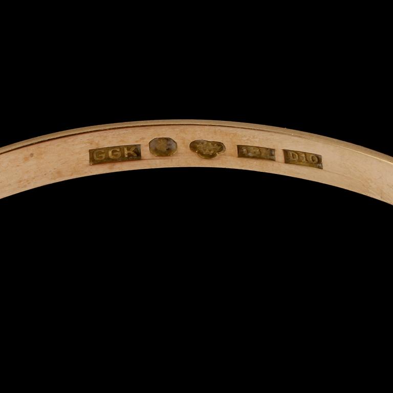 ARMRING, 18k guld, Kuhlin, Göteborg, 1978. Vikt 20 g.