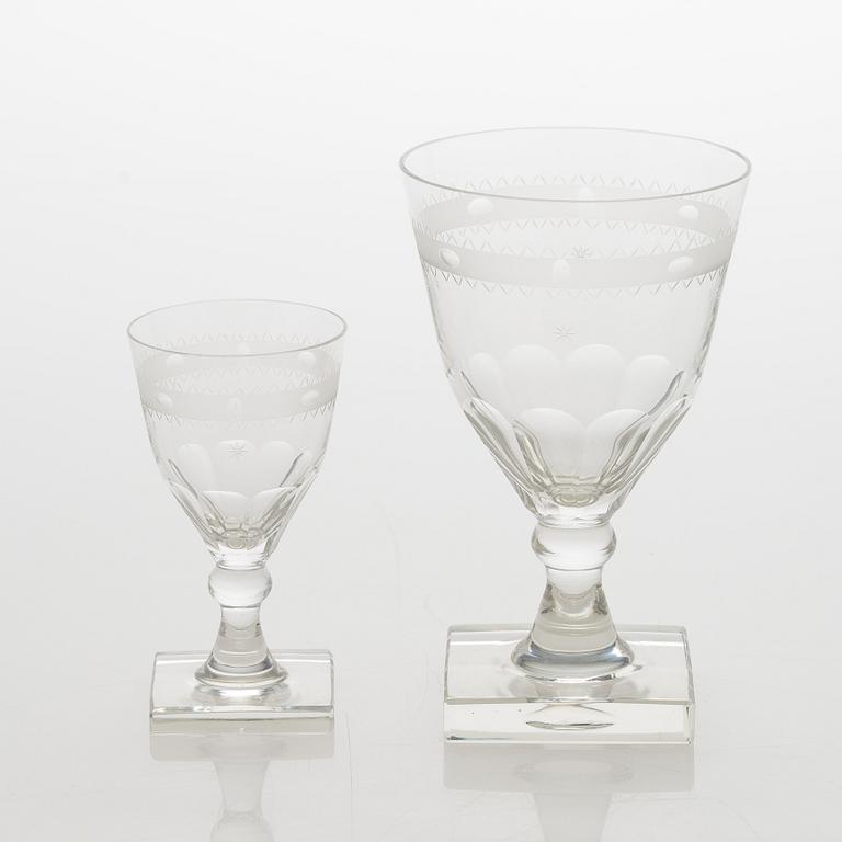 Glasservis, 23 delar, "Gustaf III", Iittala, 1913-41.