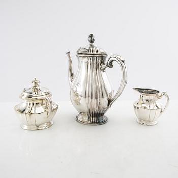 Coffee service 3 dl Rokoko style, silver plate, 1930s.