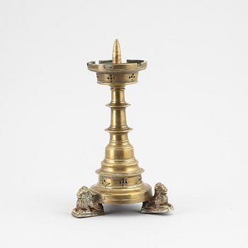 LJUSSTAKE, brons, gotisk stil, 1800-tal.