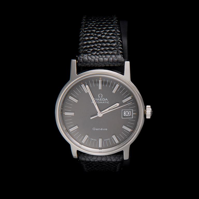 HERRARMBANDSUR, stål, Omega, Genève Automatic.