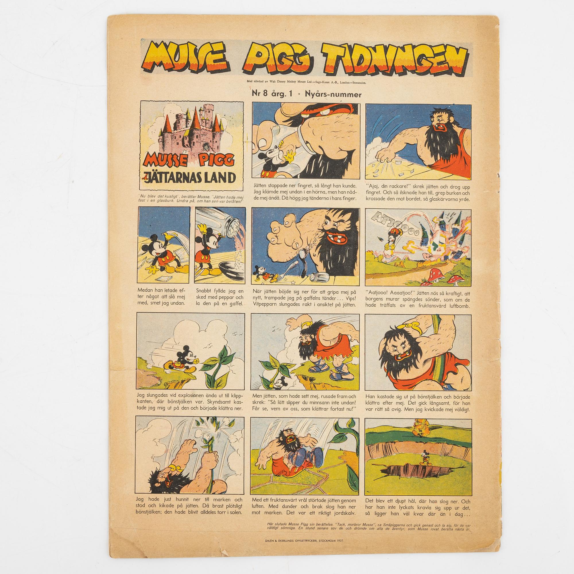Serietidningar, "Musse Pigg Tidningen", 5 st.