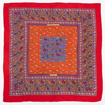 Hermès, a cashmere mix 'Chasse en Inde' shawl.