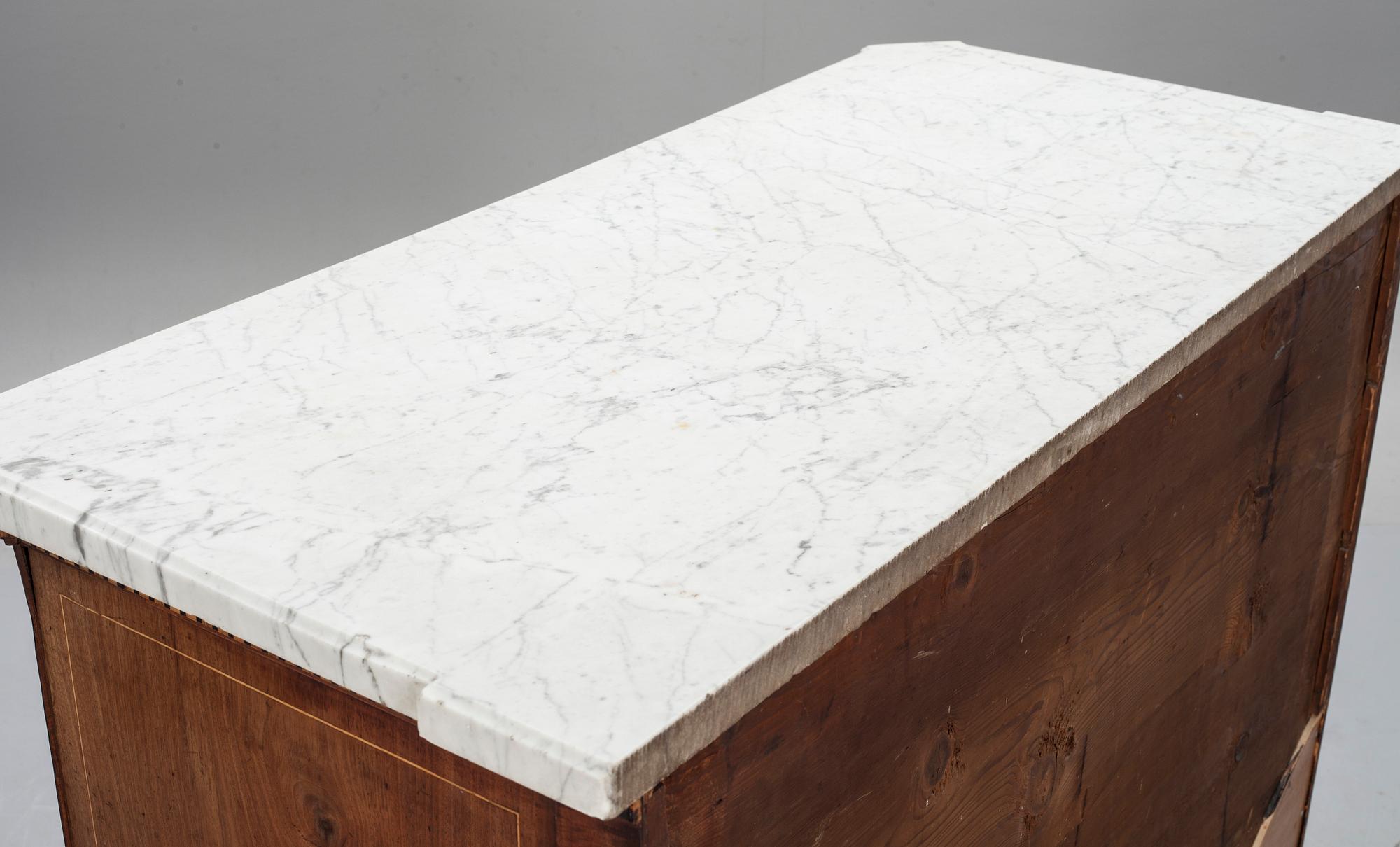 SKRIVBYRÅ, sengustaviansk, omkring 1800.