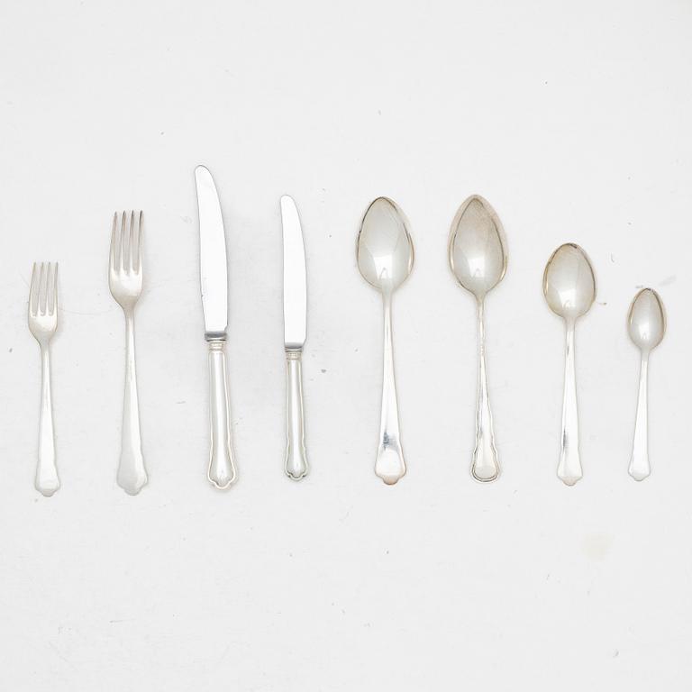 A 70-piece silver flatware set, mostly 'Chippendale' GAB, Sweden, Eskistuna, Sweden, 1988-1990.