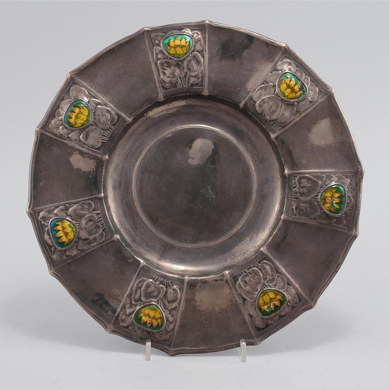 FAT, nysilver med emaljdekor, jugend, 1900-talets första hälft.