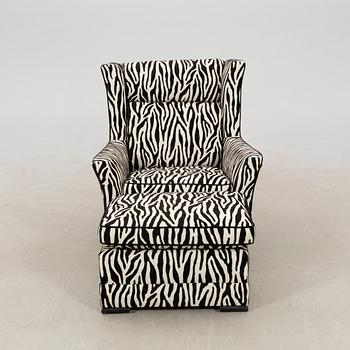 Armchair with footstool, second half of the 20th century.