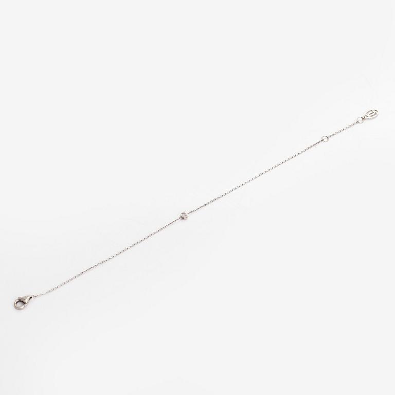 Cartier, an 18K white gold 'd'Amour' bracelet with a diamond, ca. 0.04 ct.