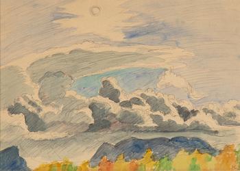 Hilding Linnqvist, pencil and watercolour, signed.