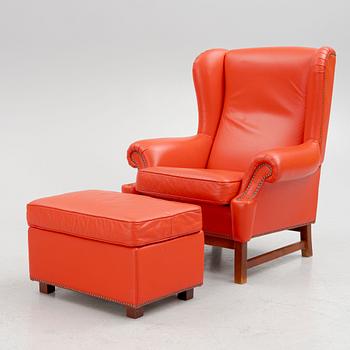 Ragnar Helsén, a model "3543"/"Oxford" armchair with ottoman, Stjernsmöbler/Firma Svenskt Tenn, Sweden.