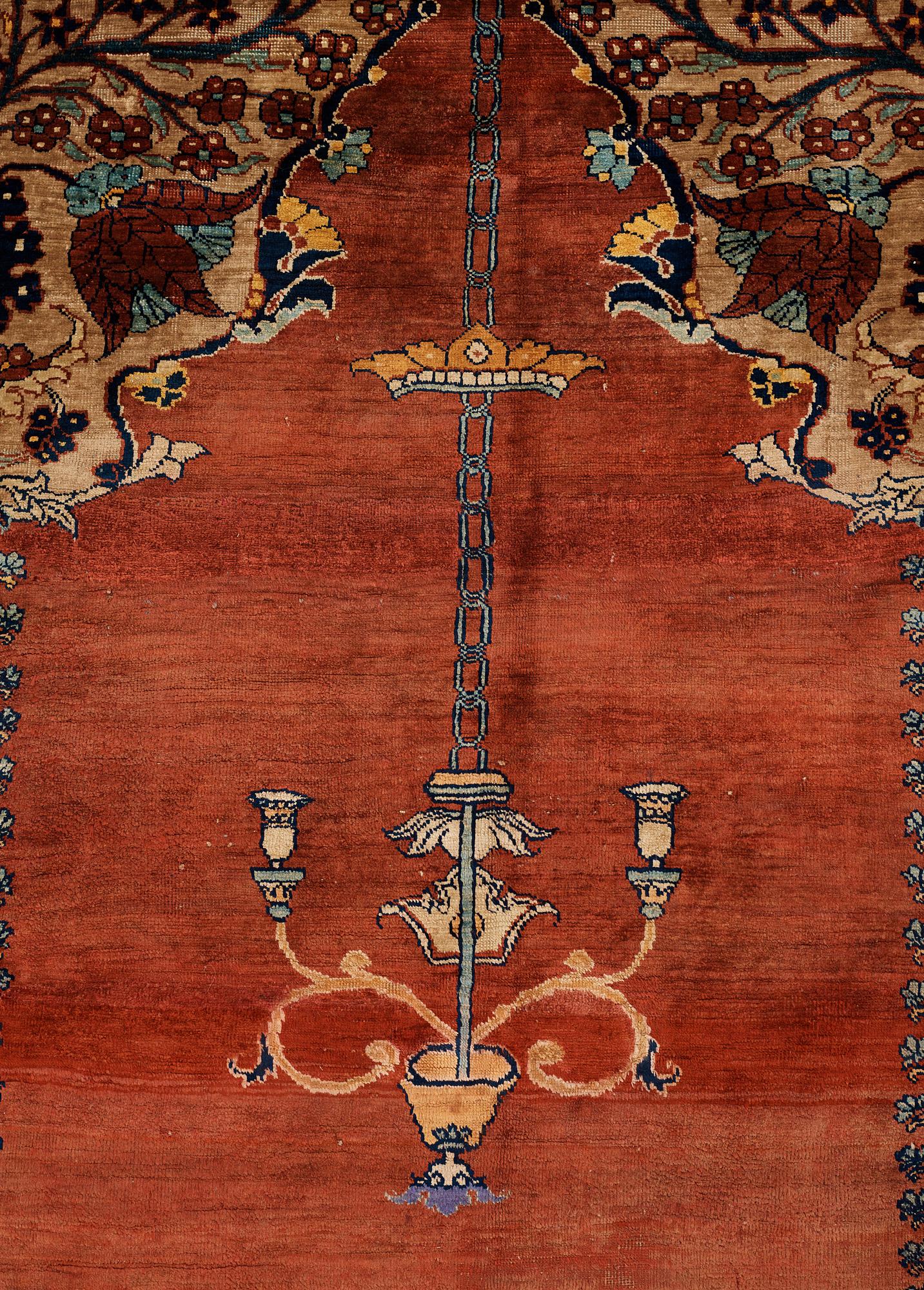 Matto, an antique silk Heriz, ca 166,5-170 cm x 116-120 cm.
