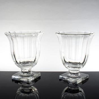 A pair of glass vases possibly by Elis Berg Kosta Boda from the first half of the 20th century.