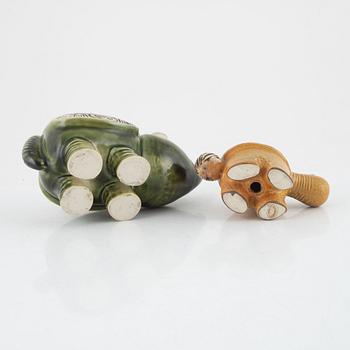 Lisa Larson, two figurines from the 'Jura' series, Gustavsberg, 1971-77.