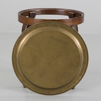 A Jugend smoking table with brass tray, circa 1900.