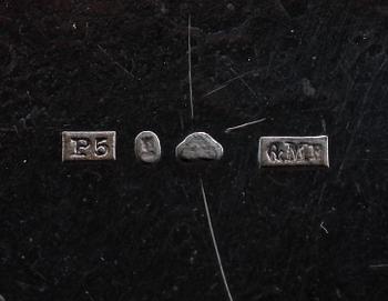 KAFFESERVIS, 3 delar, silver, Gustaf Möllenborg, Stockholm 1868/69. Vikt ca 921 gram.