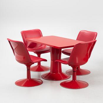 Yrjö Kukkapuro, two 'Saturnus' tables and eight chairs, Haimi, Finland, 1970's.