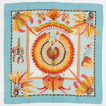 Hermès, a 'Brazil' silk scarf.