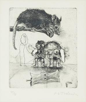 PG Thelander, etching, 1974, signed 49/50.