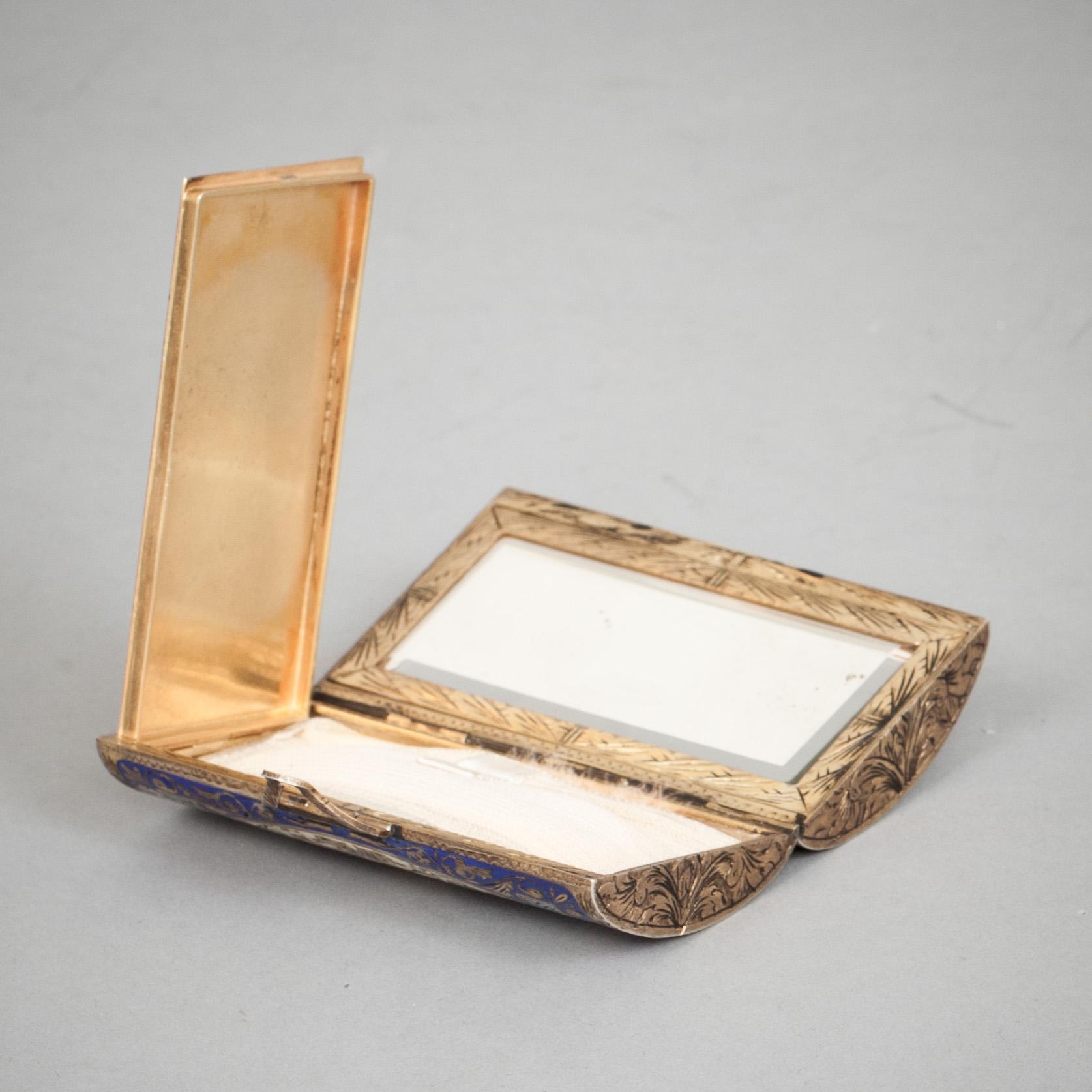 PUDERDOSA. Silver, trol. Italien, 1900-talets första hälft, barockstil.