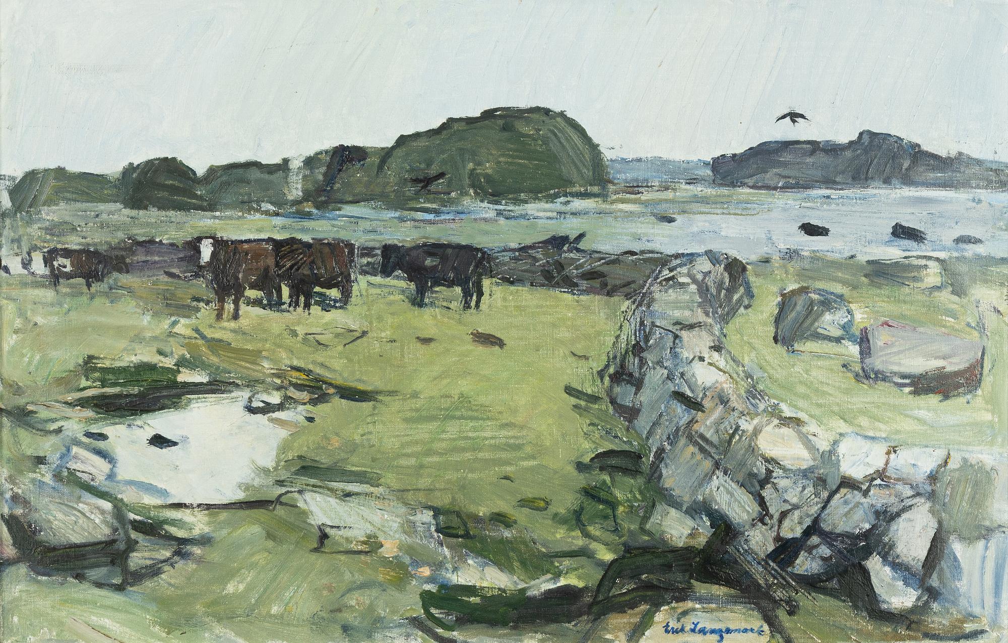 Erik Langemark, Kustlandskap med betande boskap.