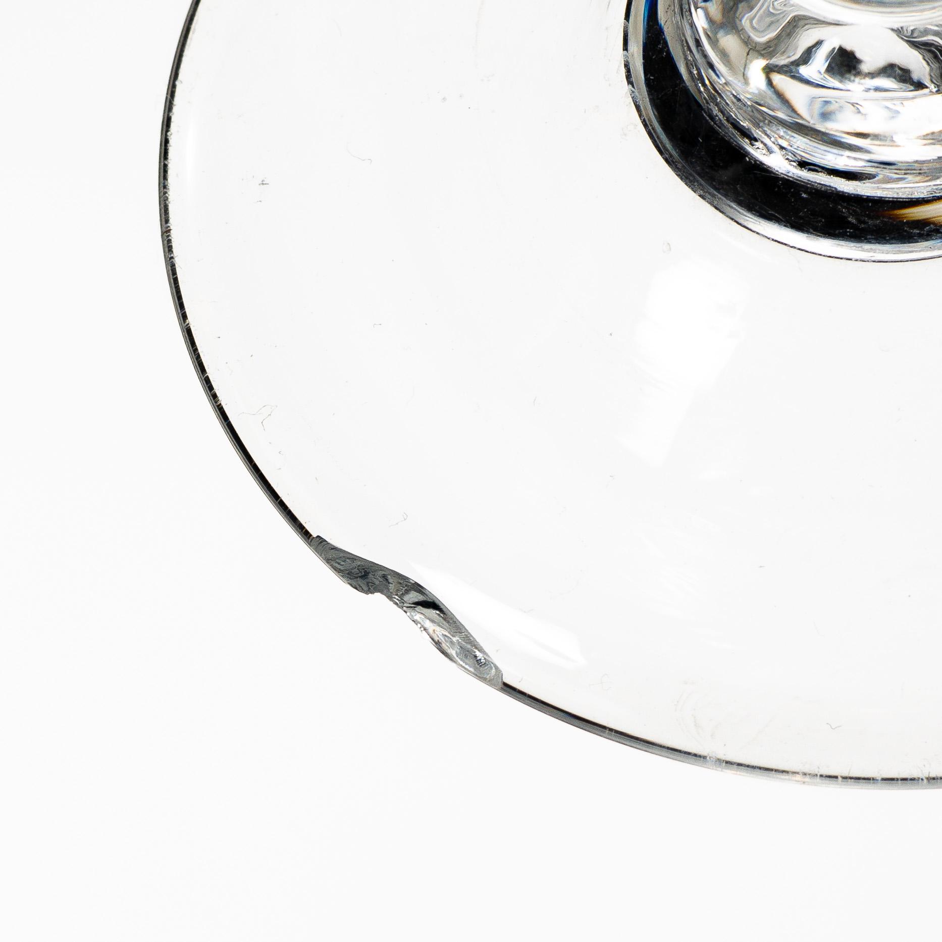 A set of 'Swedish old' wine glasses, Reijmyre, Sweden.