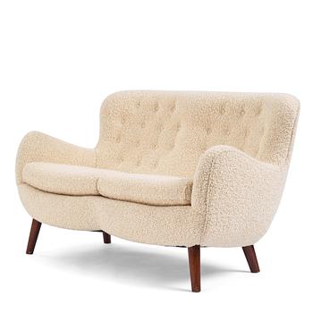 481. Frits Schlegel, a "Love seat" sofa, Fritz Hansen, Denmark, 1940-50s.