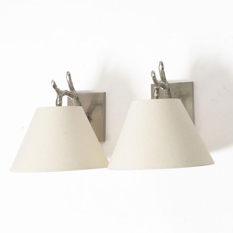 A pair of 'Twig Down' wall lamps, Vaughan, United Kingdom.