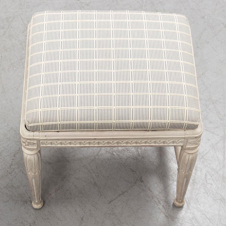 A pair of gustavian late 18th century stools by Erik Öhrmark (master in Stockholm 1777-1813).