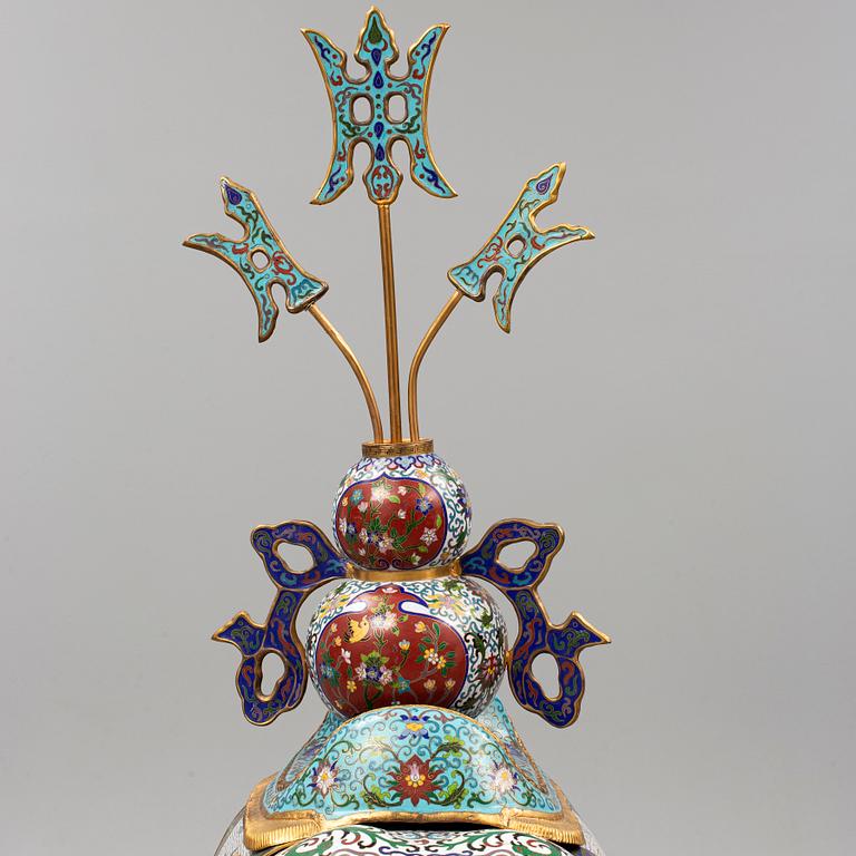 A large chinese cloisonné sculpture, 20th Century.